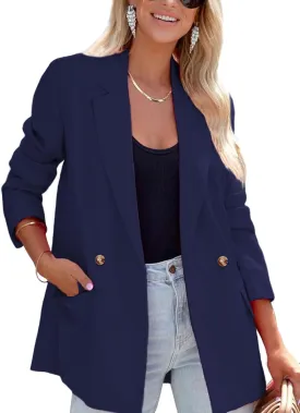 ARTFREE Womens Casual Blazer Button Lapel Long Sleeve Work Business Fashion Blazers Jackets Outfits with Pockets