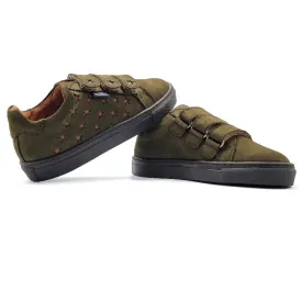 Atlanta Mocassin Green Nubuk Velcro Sneaker 104