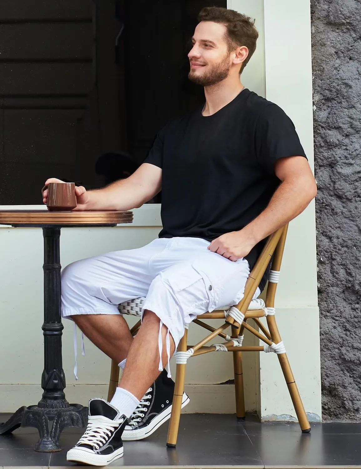 BEST SOUTH Men's Long Cargo Shorts Casual Below Knee 13 Inches Capri Shorts Relaxed Fit with Pockets