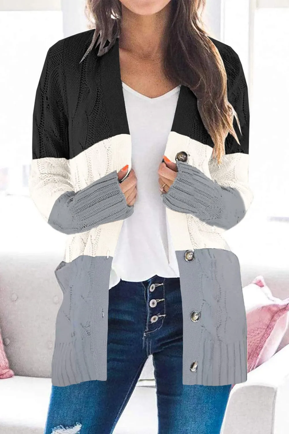 Button-Up Cardigan Sweater
