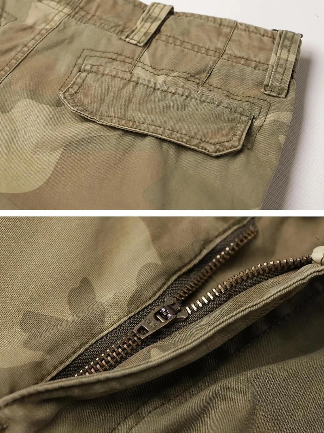 Camo Cargo Shorts for Men Cotton Casual Wild Outdoor Work Relaxed Fit Shorts with Multi-Pockets