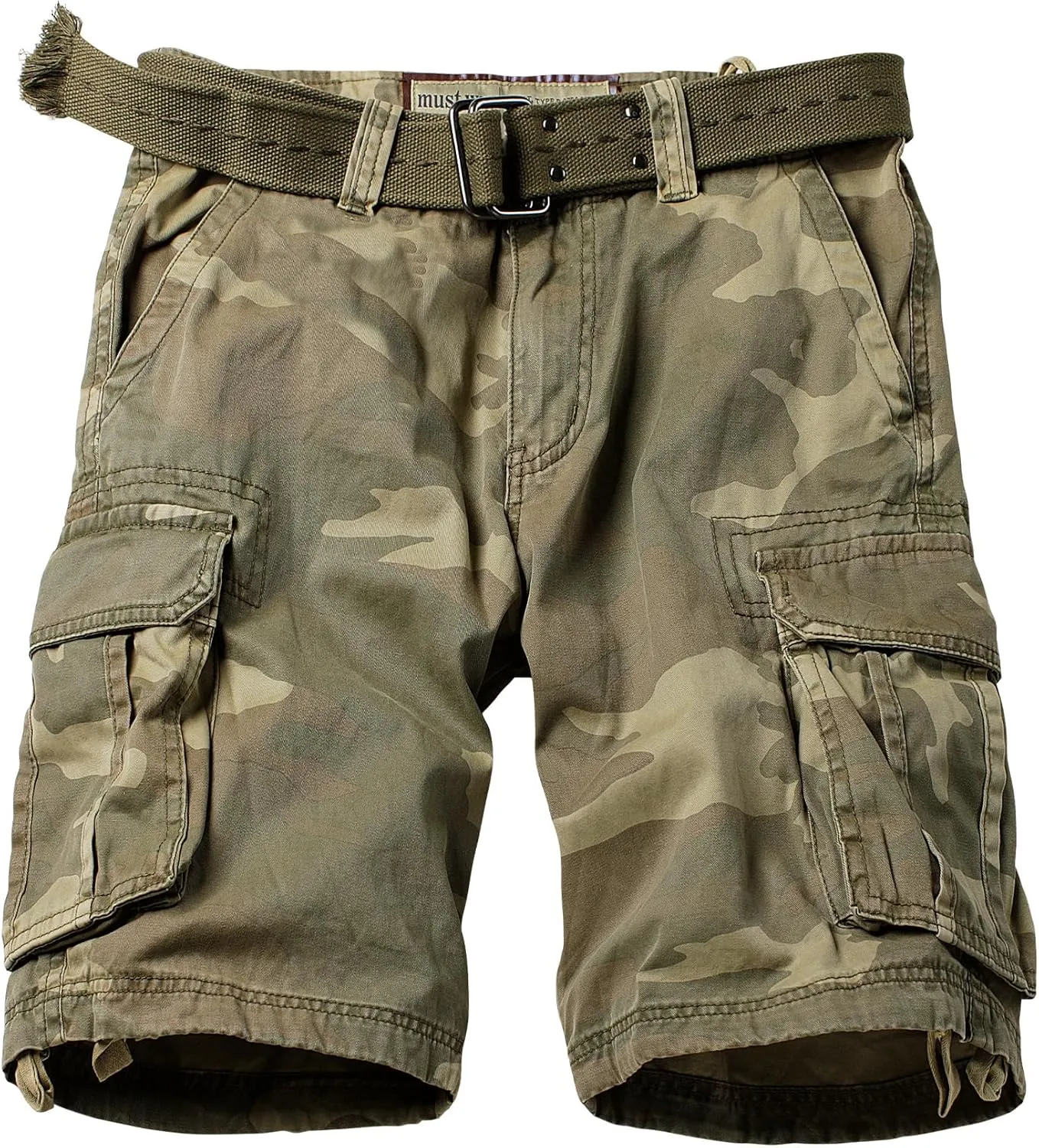 Camo Cargo Shorts for Men Cotton Casual Wild Outdoor Work Relaxed Fit Shorts with Multi-Pockets