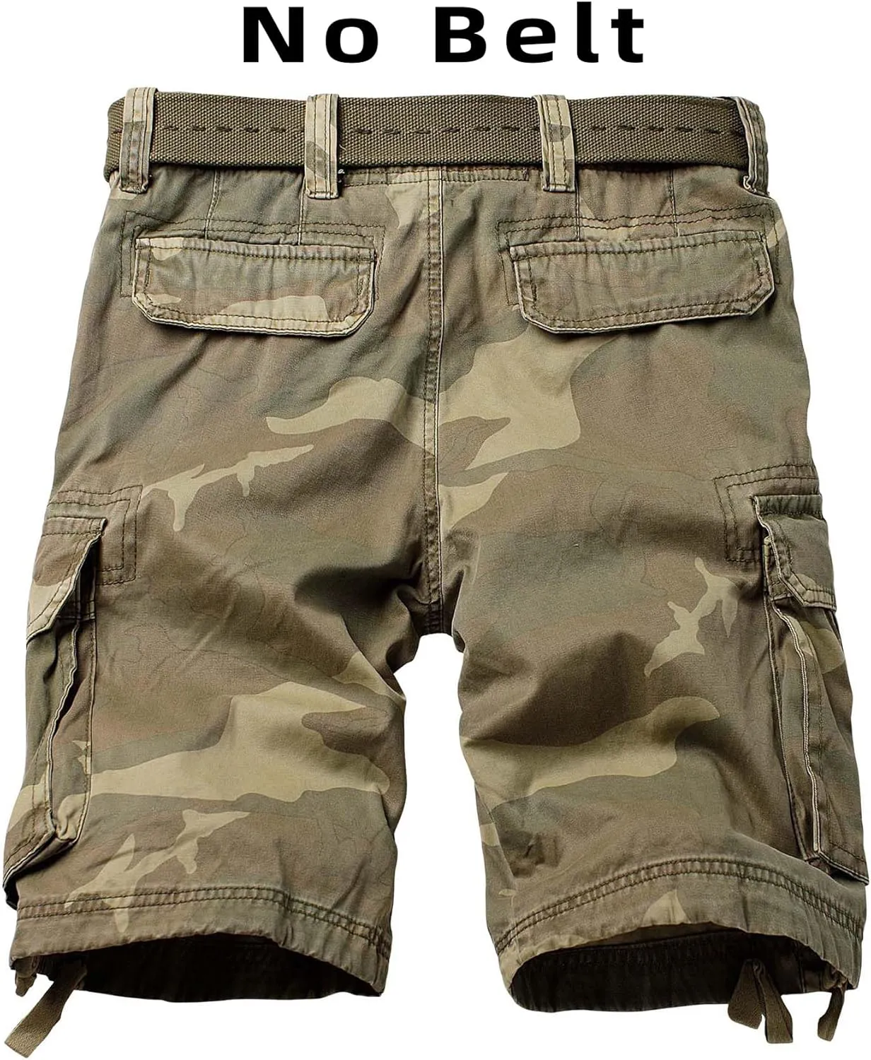 Camo Cargo Shorts for Men Cotton Casual Wild Outdoor Work Relaxed Fit Shorts with Multi-Pockets