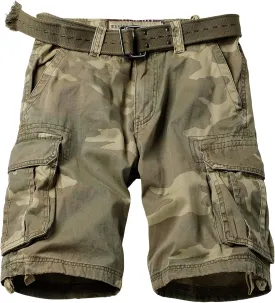 Camo Cargo Shorts for Men Cotton Casual Wild Outdoor Work Relaxed Fit Shorts with Multi-Pockets