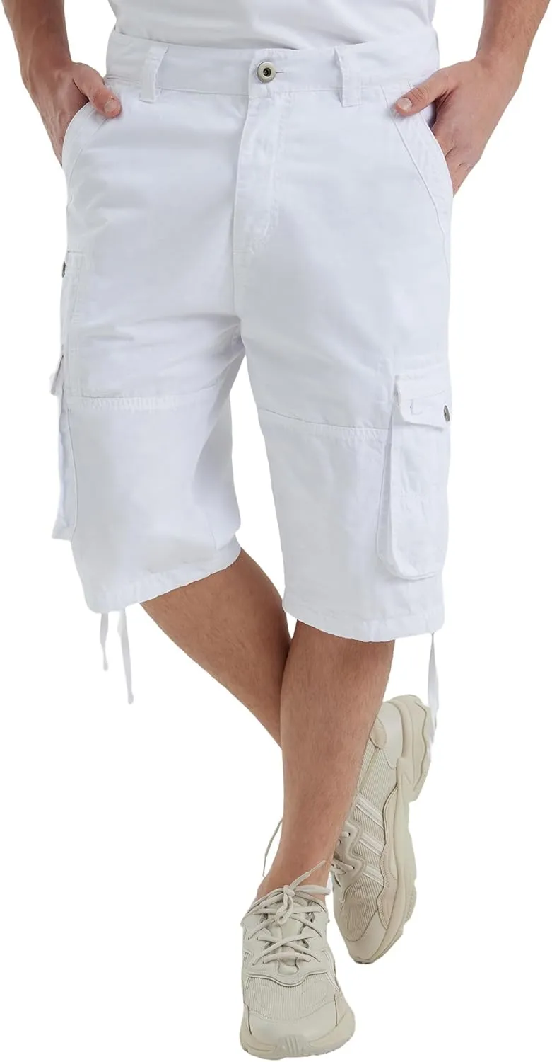 Cargo Shorts for Men Multi Pockets Mens Shorts Below Knee Casual Hiking Summer Shorts