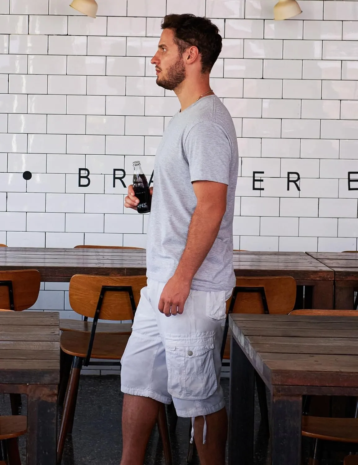 Cargo Shorts for Men Multi Pockets Mens Shorts Below Knee Casual Hiking Summer Shorts