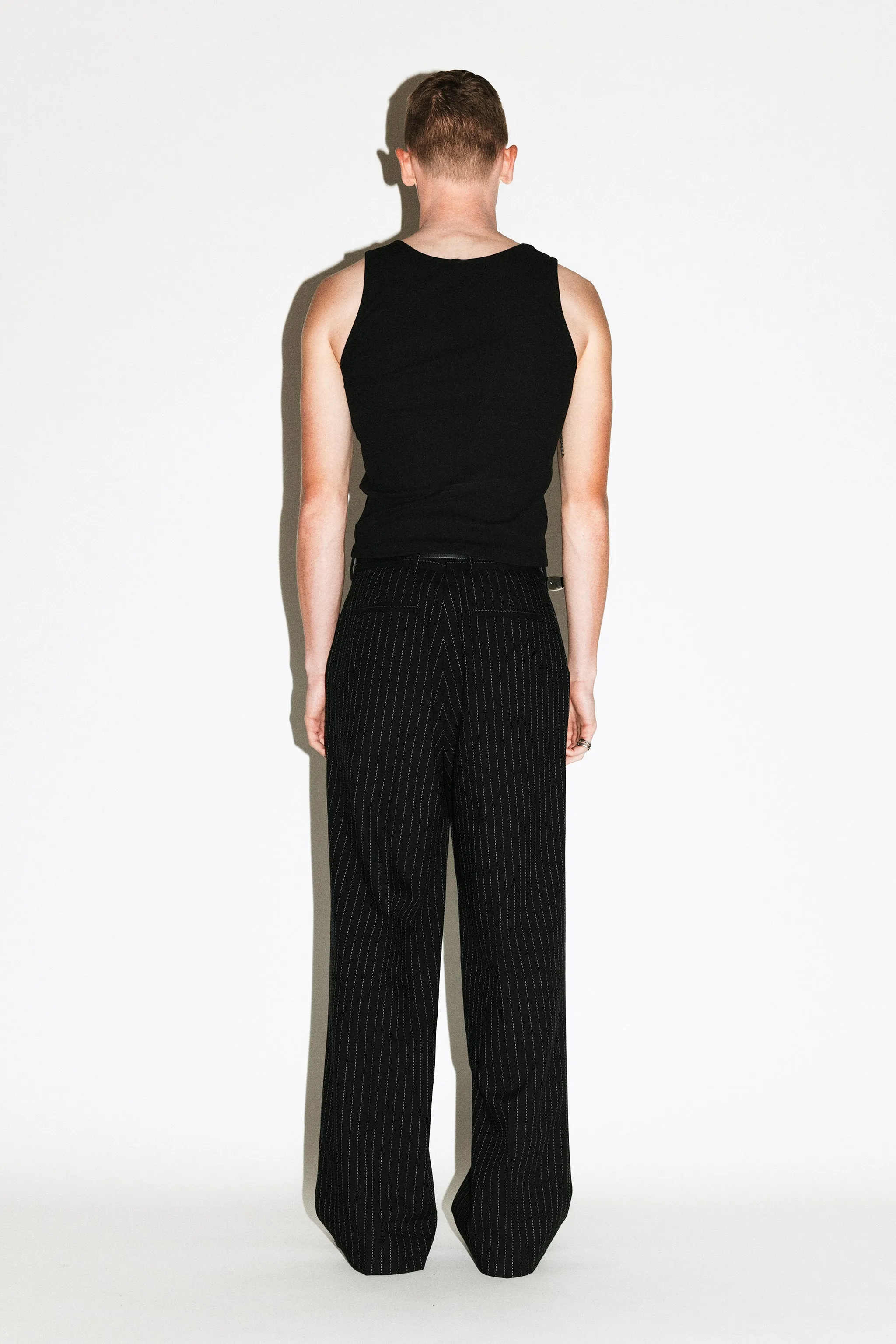 Cove Wide-Leg Trouser  |  Pinstripe