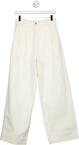 Dé Rococo White Wide Leg Trousers UK 10