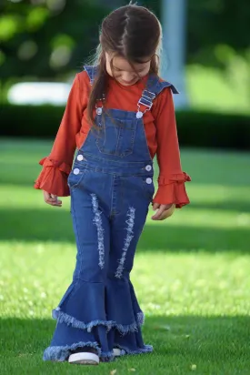 DOUBLE LAYER DISTRESSED DENIM OVERALLS. PNG651522042 SOLA