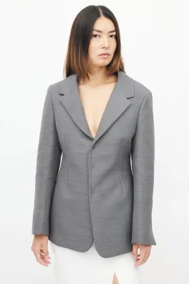 Fall 2019 Grey Wool Structured Blazer