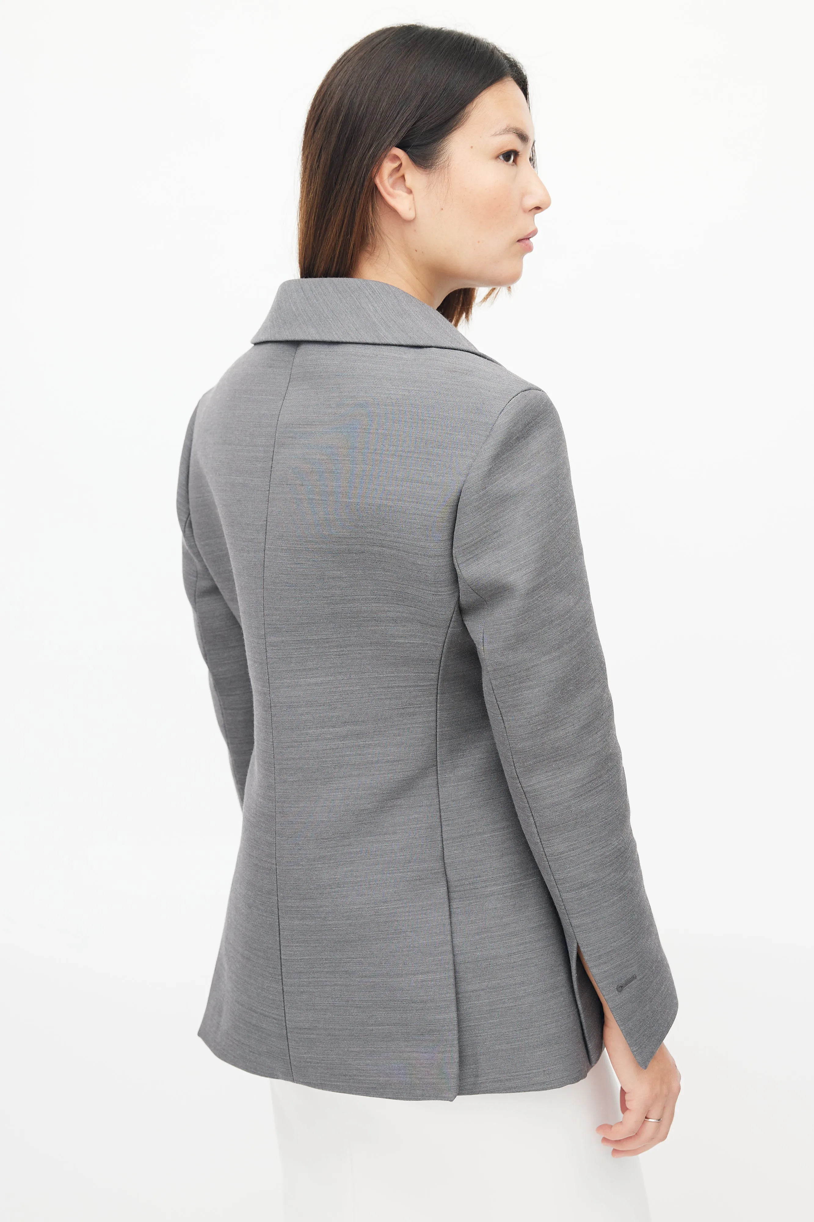 Fall 2019 Grey Wool Structured Blazer