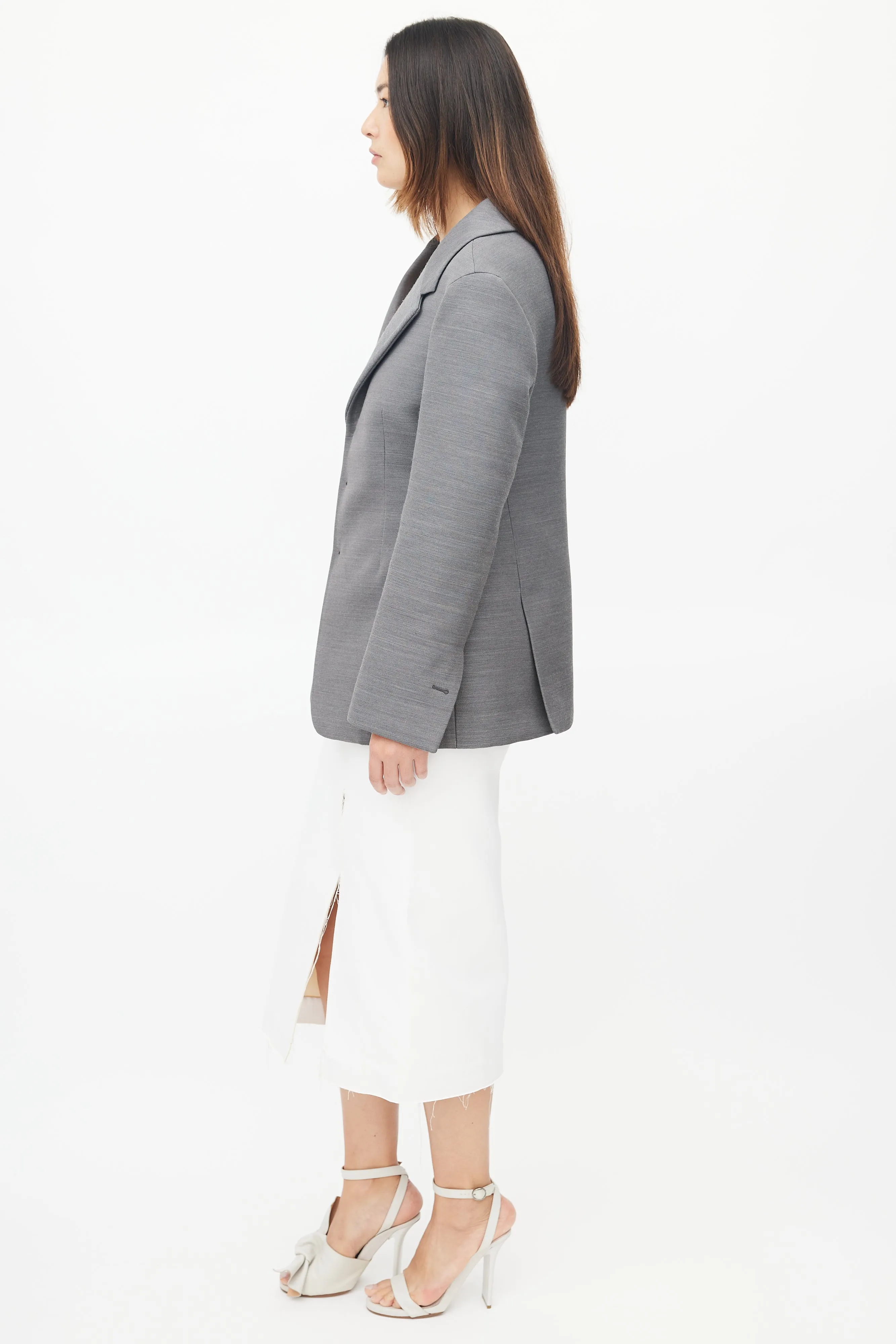 Fall 2019 Grey Wool Structured Blazer