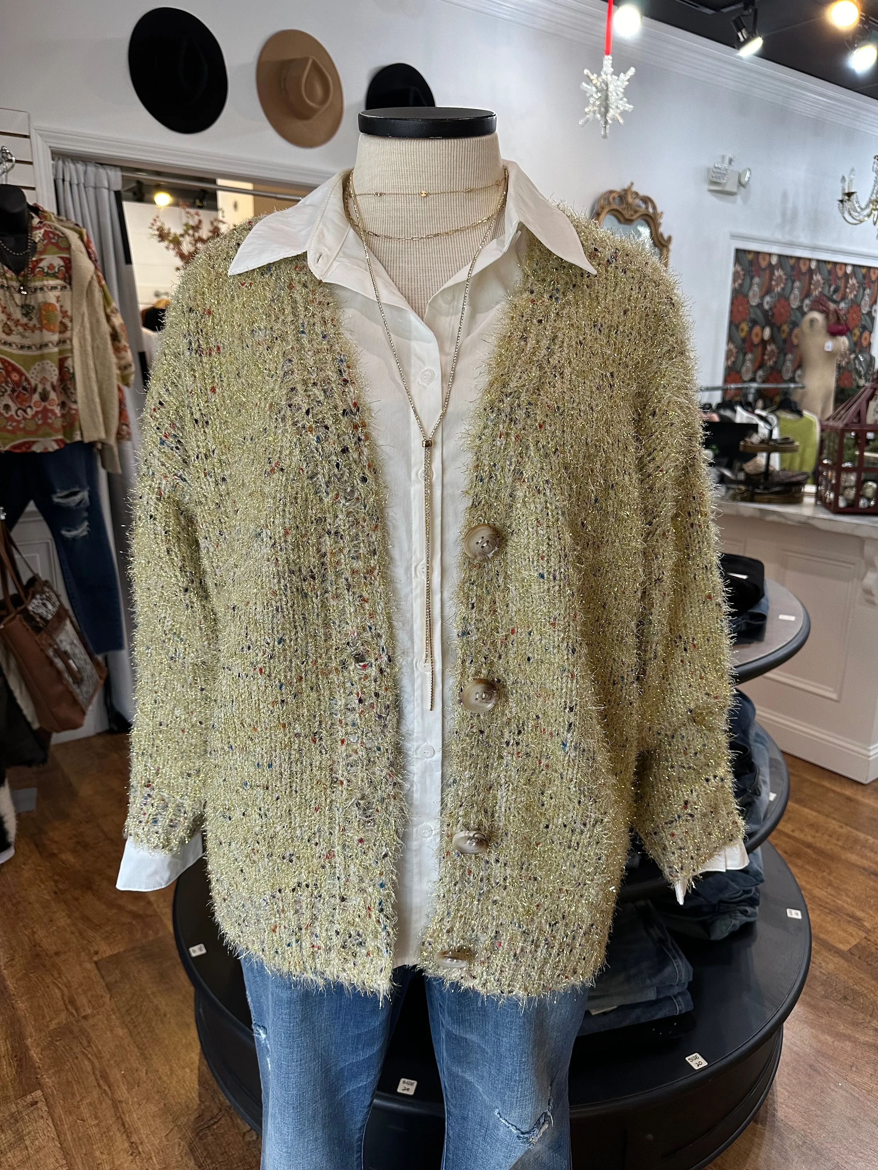 Golden Glow Button Down Cardigan