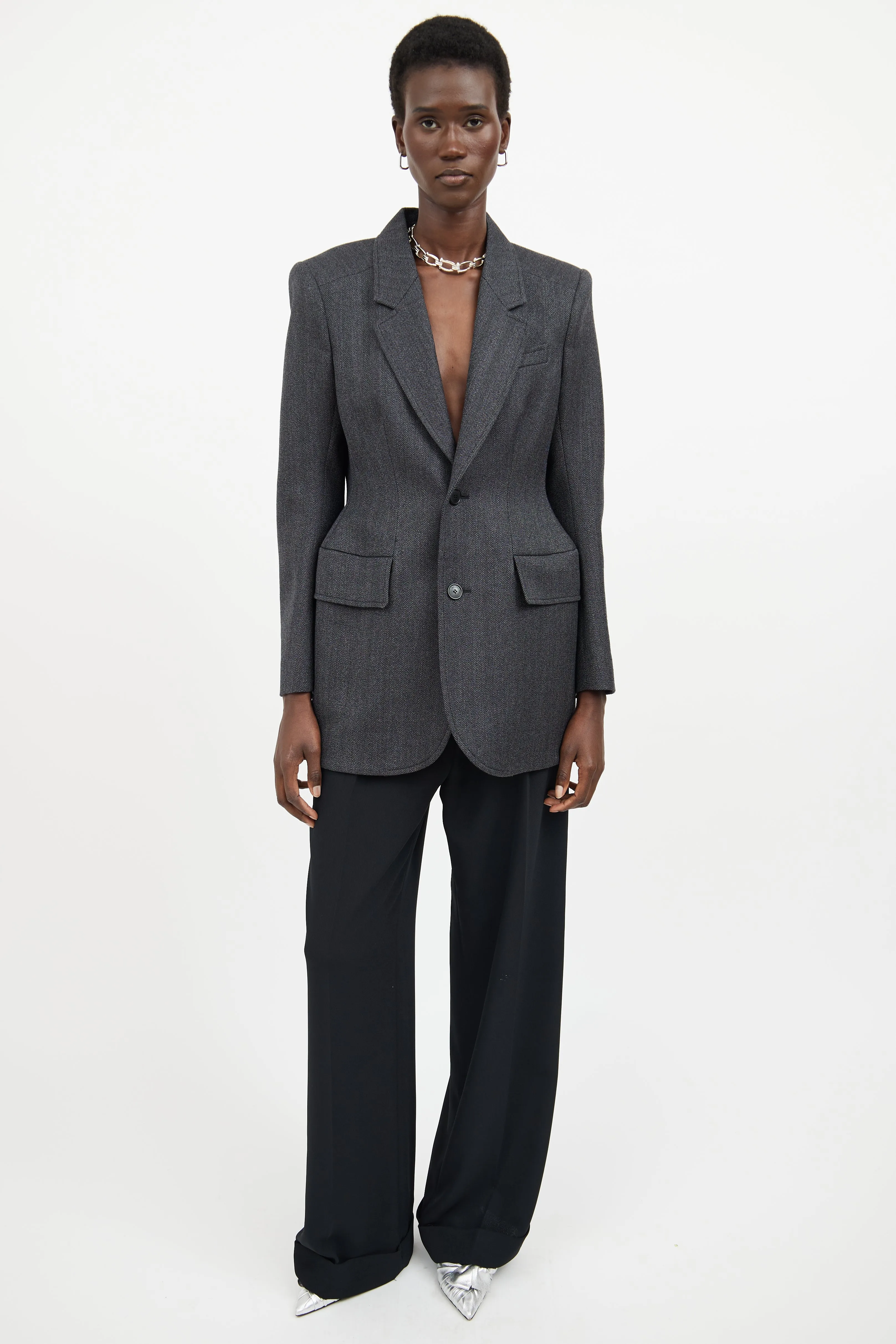 Grey Structured Blazer