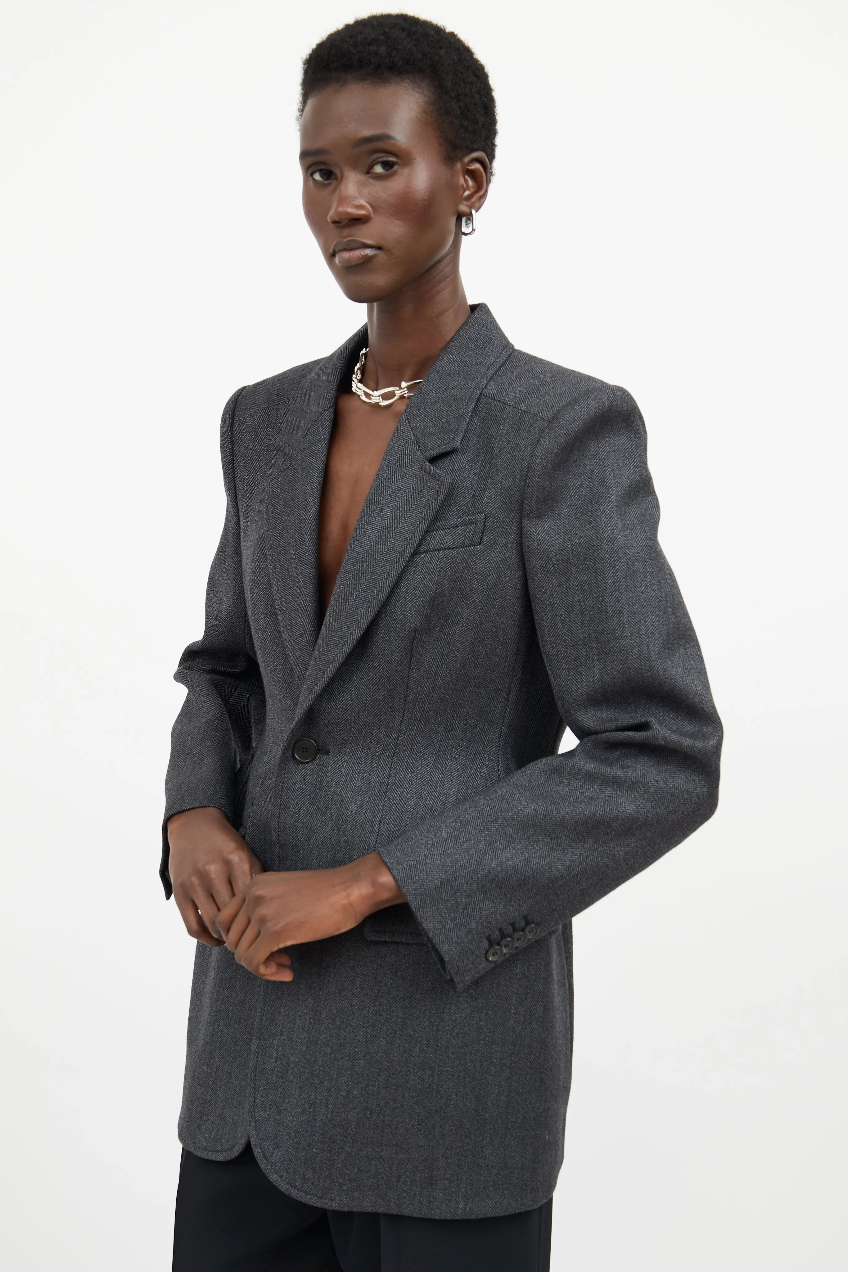 Grey Structured Blazer