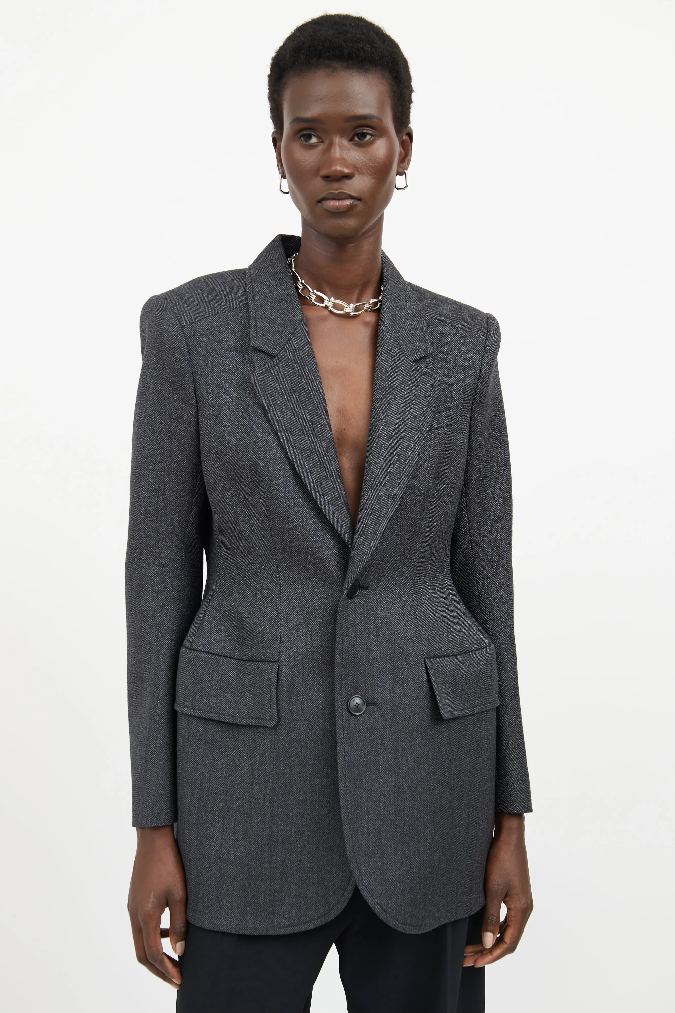 Grey Structured Blazer