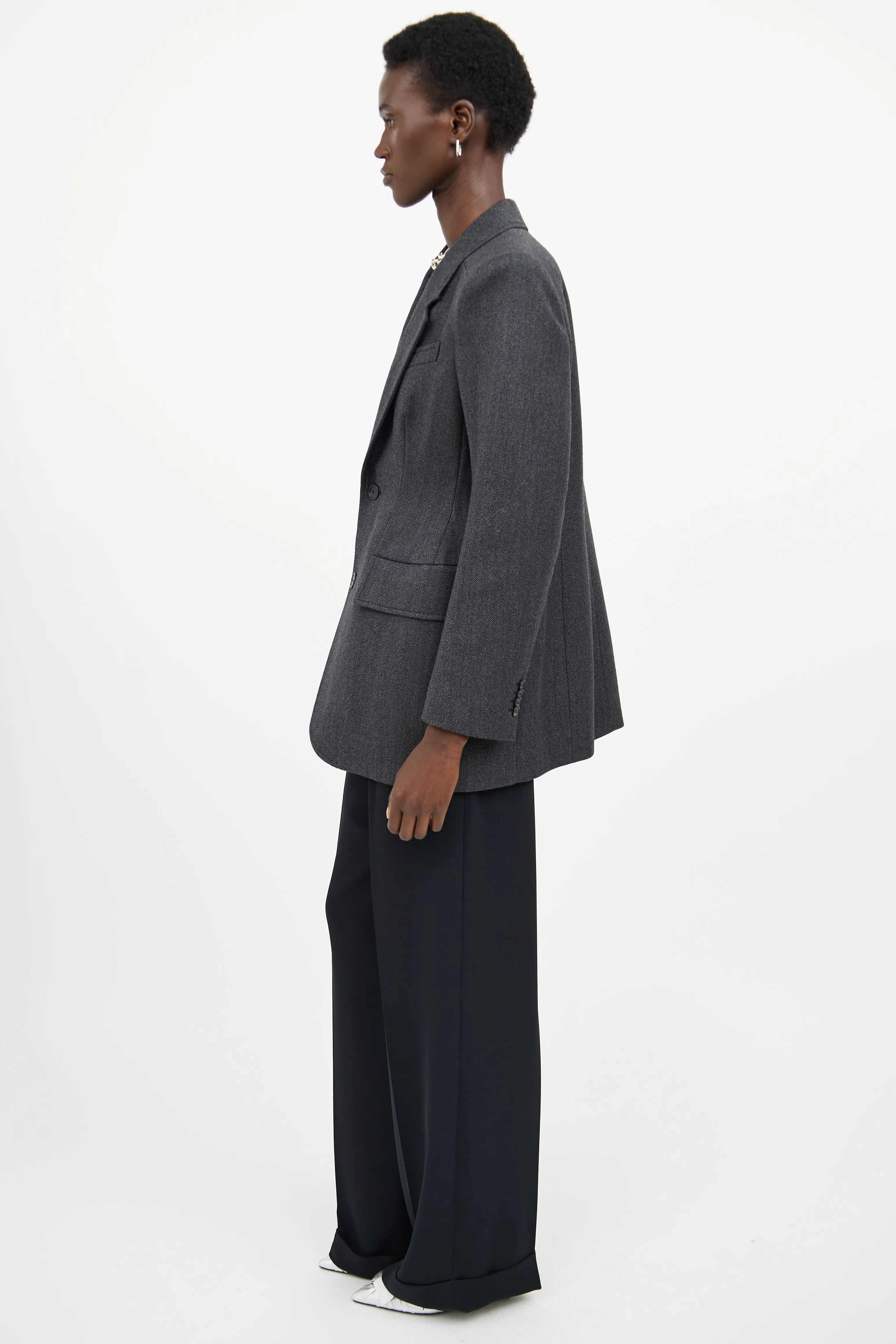 Grey Structured Blazer