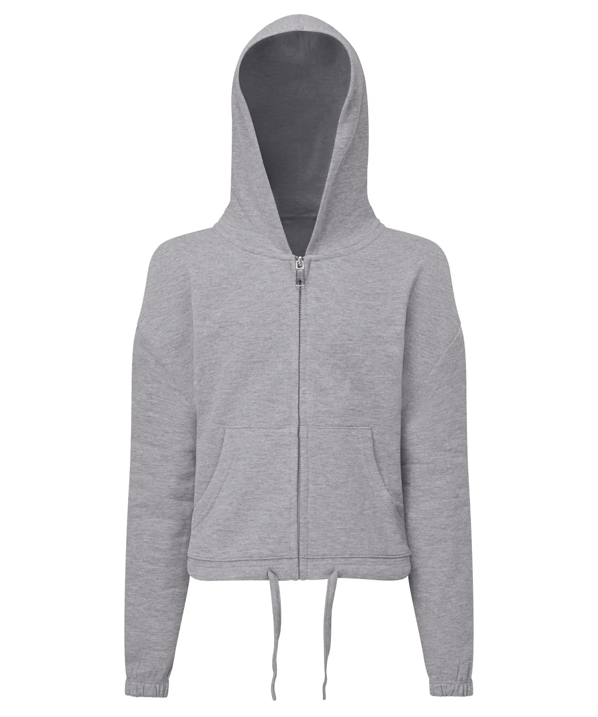 Heather Grey - Kids TriDri¨ recycled cropped oversize full-zip hoodie