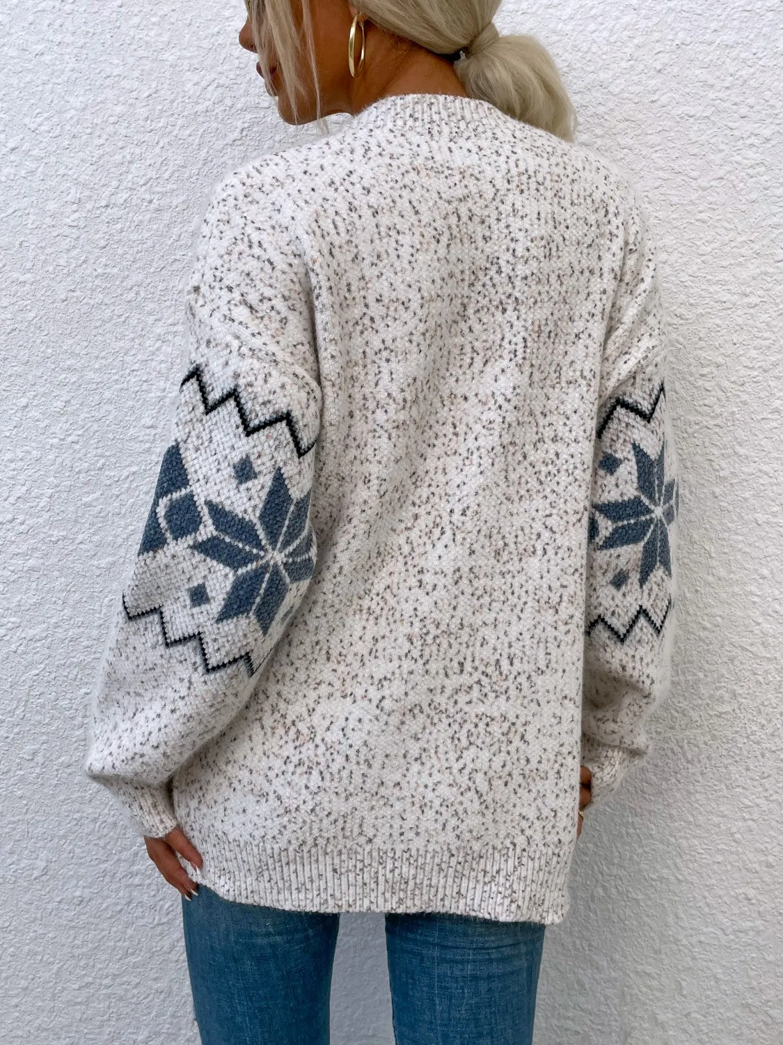 Heathered Pocketed Button-Up Cardigan