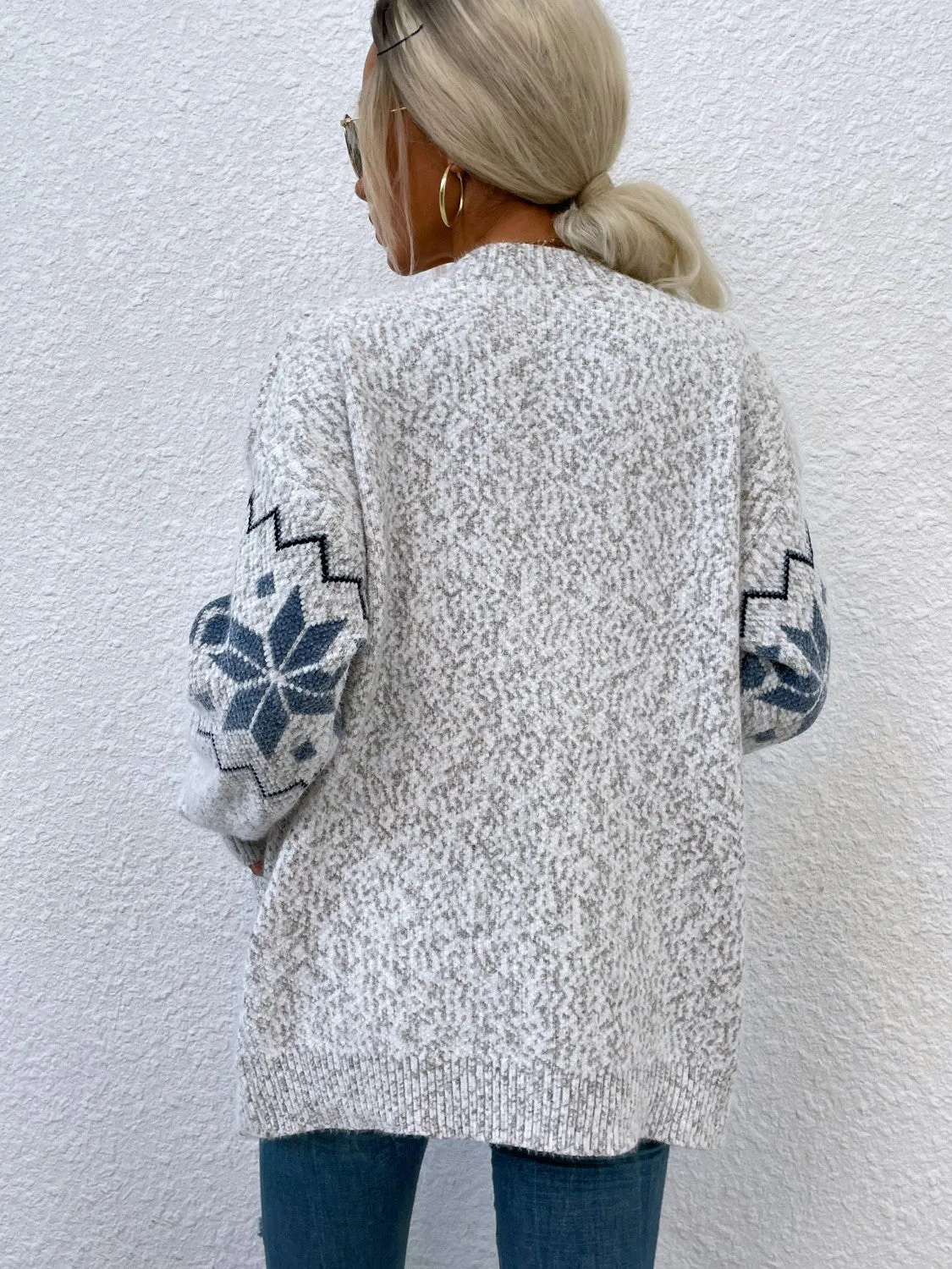 Heathered Pocketed Button-Up Cardigan