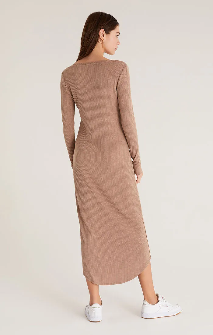 Heidi Rib Henley Midi Dress