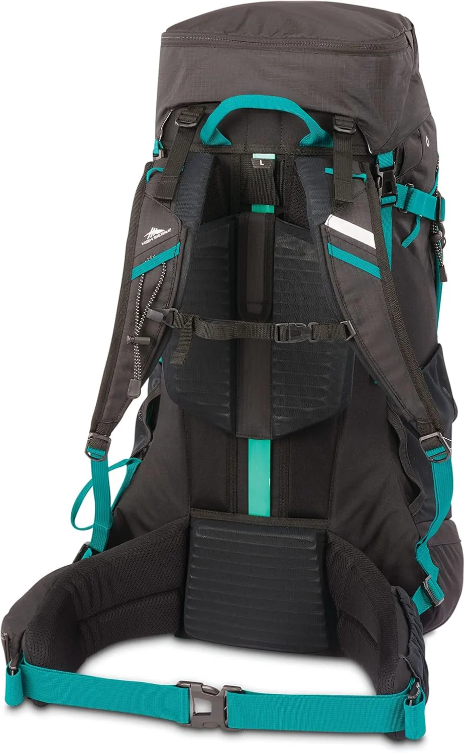 High Sierra Pathway 2.0 Backpack with Hydration Storage Sleeve, for Hiking, Biking, Camping, Traveling, Black, 75L