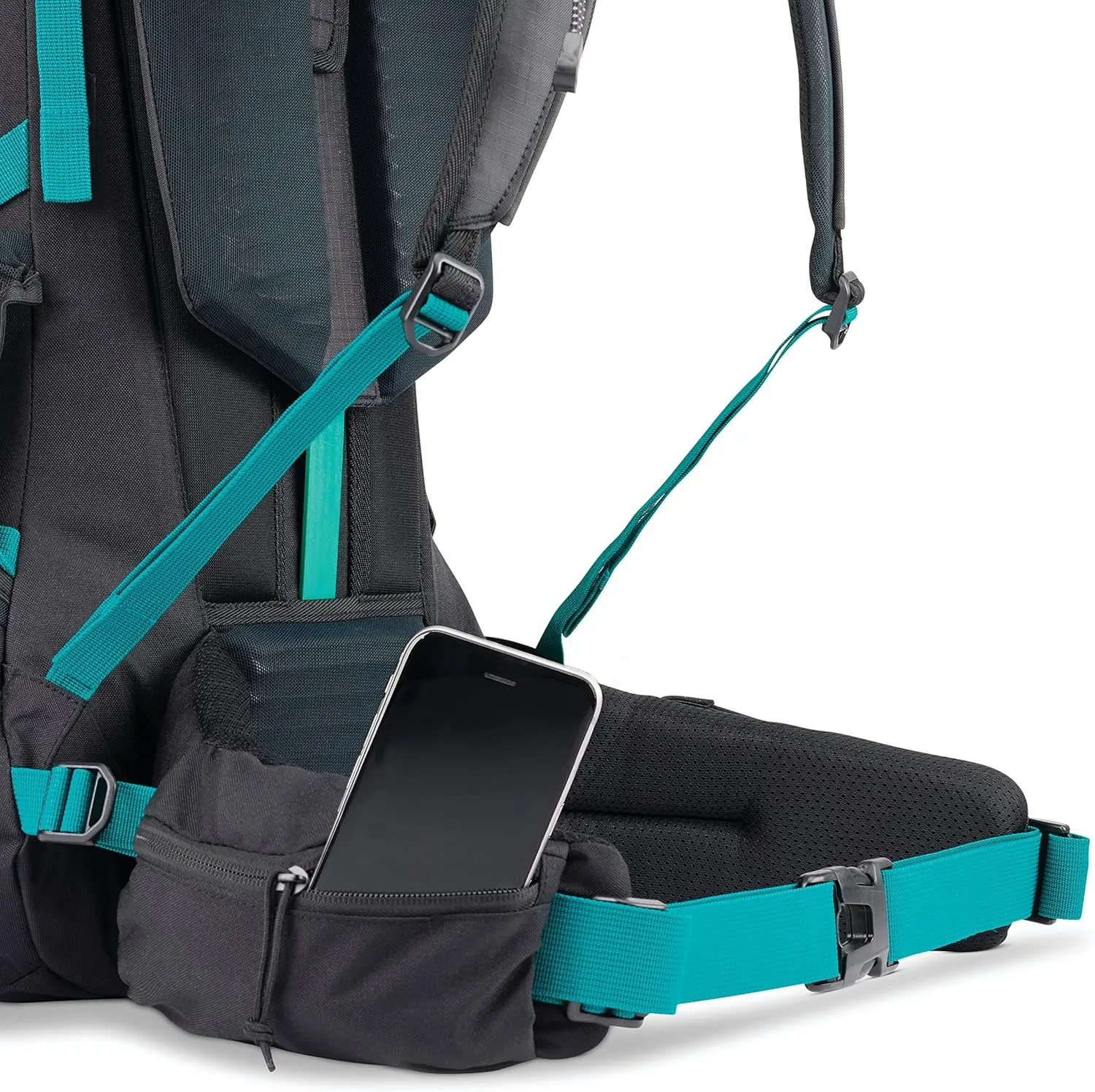 High Sierra Pathway 2.0 Backpack with Hydration Storage Sleeve, for Hiking, Biking, Camping, Traveling, Black, 75L