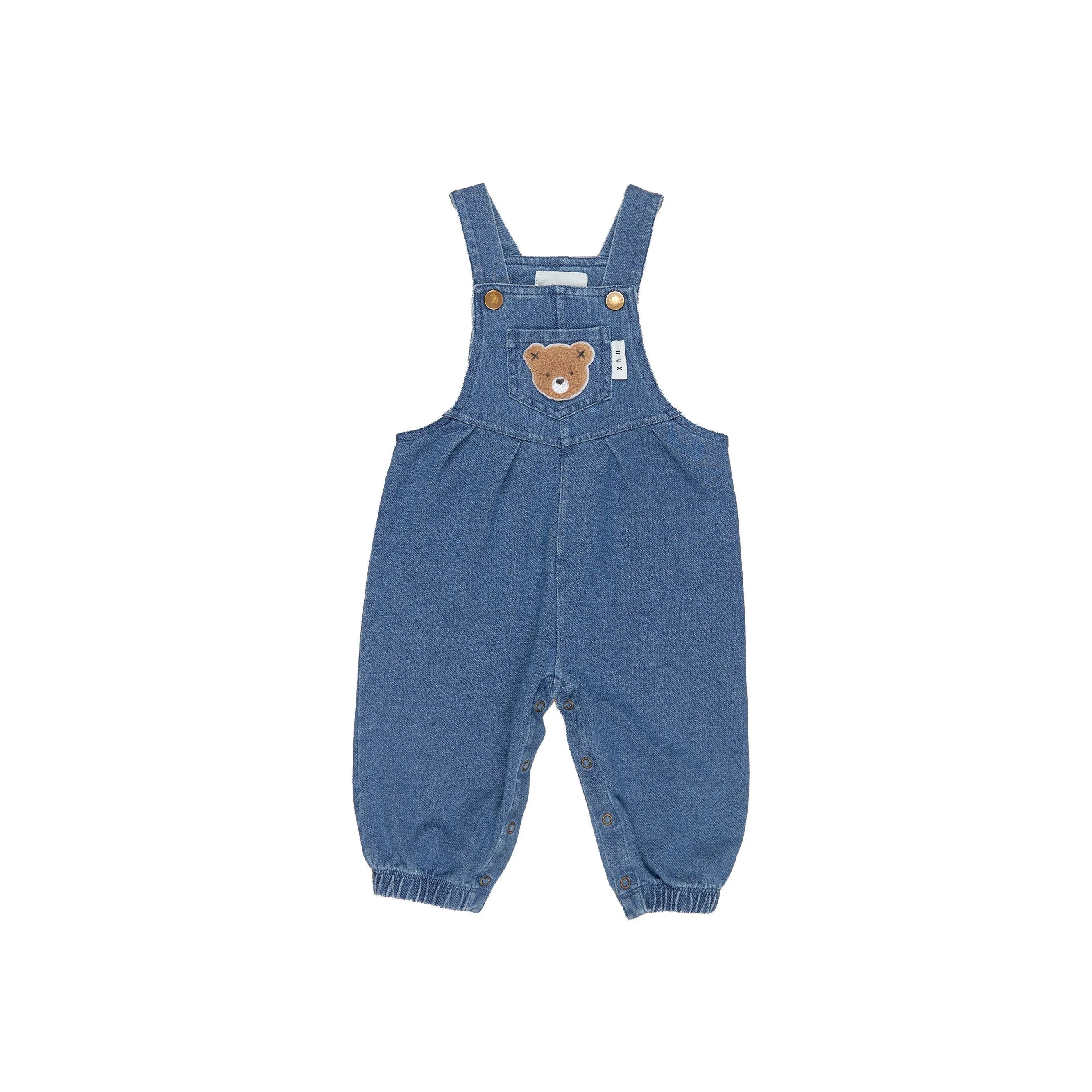 Huxbaby Huxbear Knit Denim Overalls - denim blue