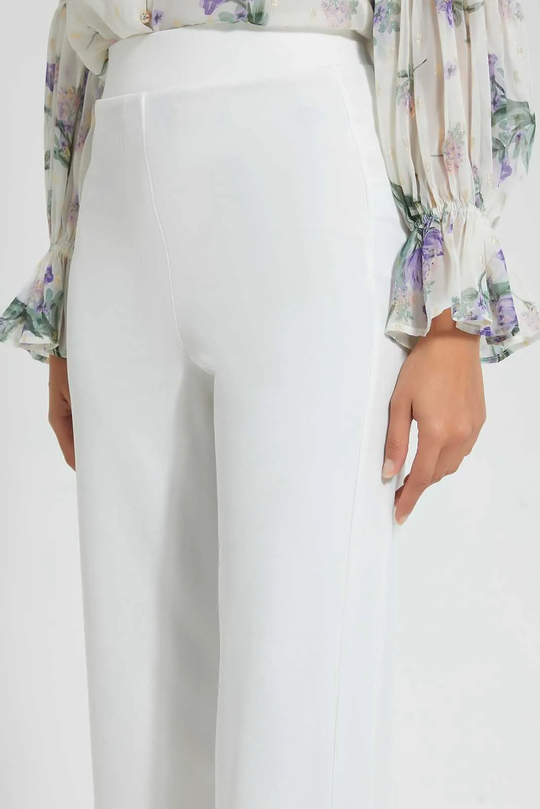 Ivory Wide-Leg Trouser