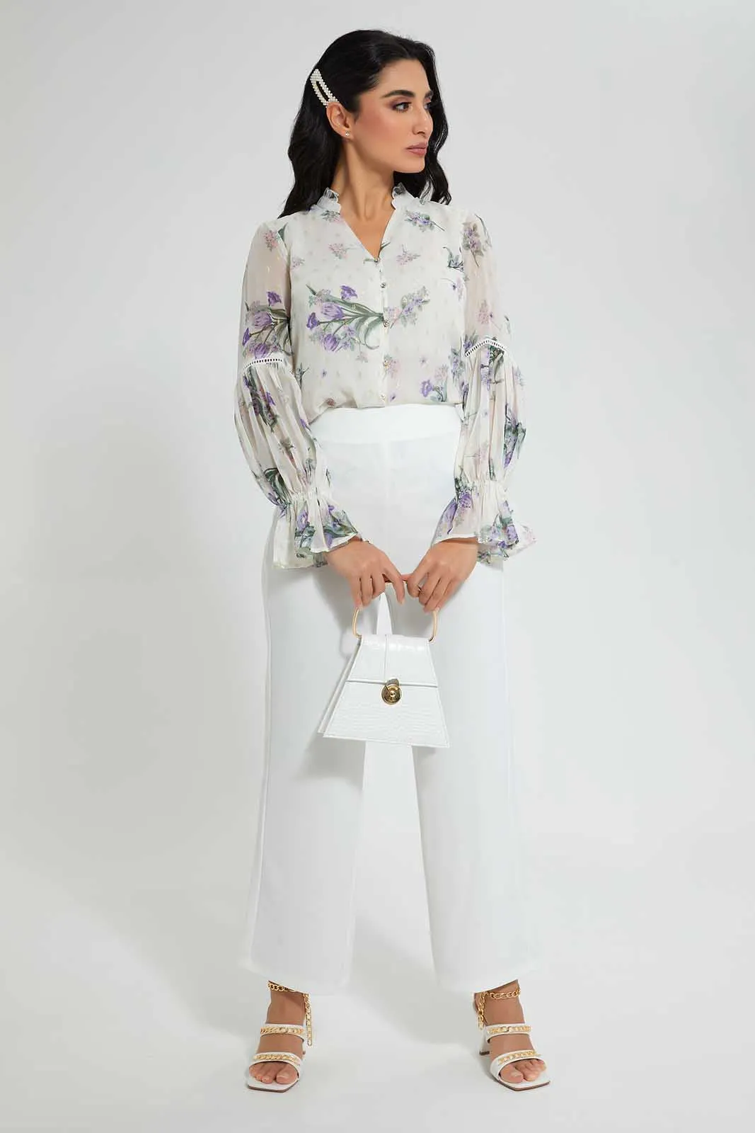 Ivory Wide-Leg Trouser
