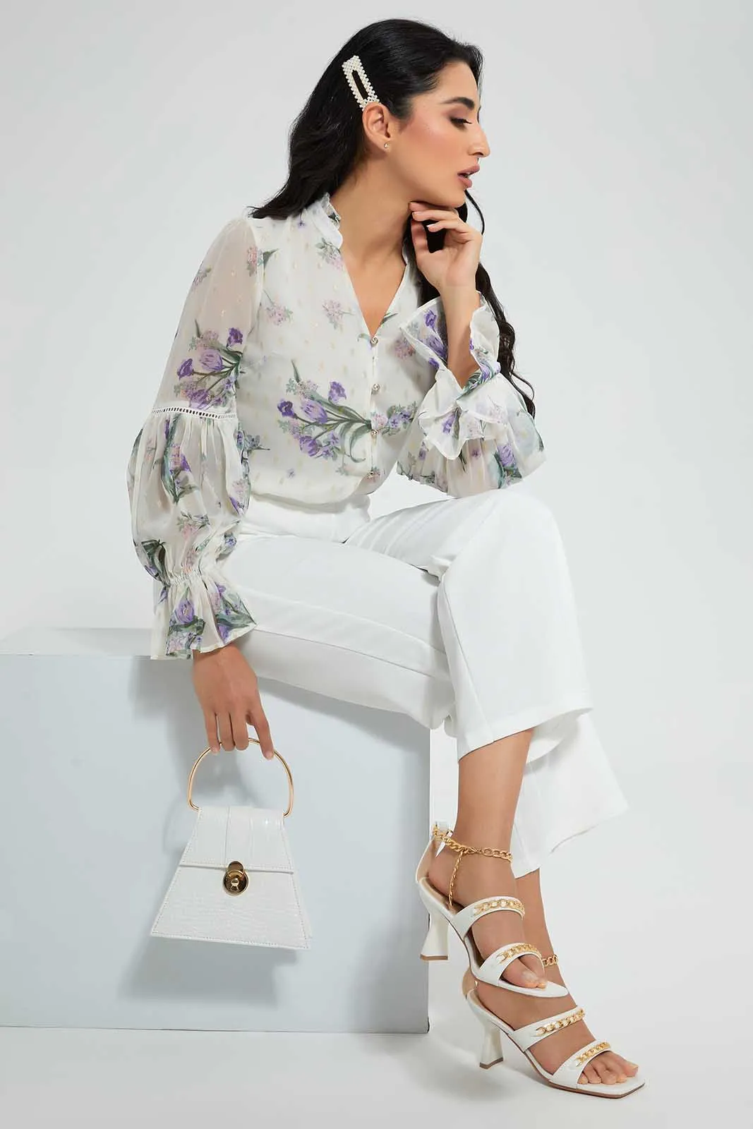 Ivory Wide-Leg Trouser