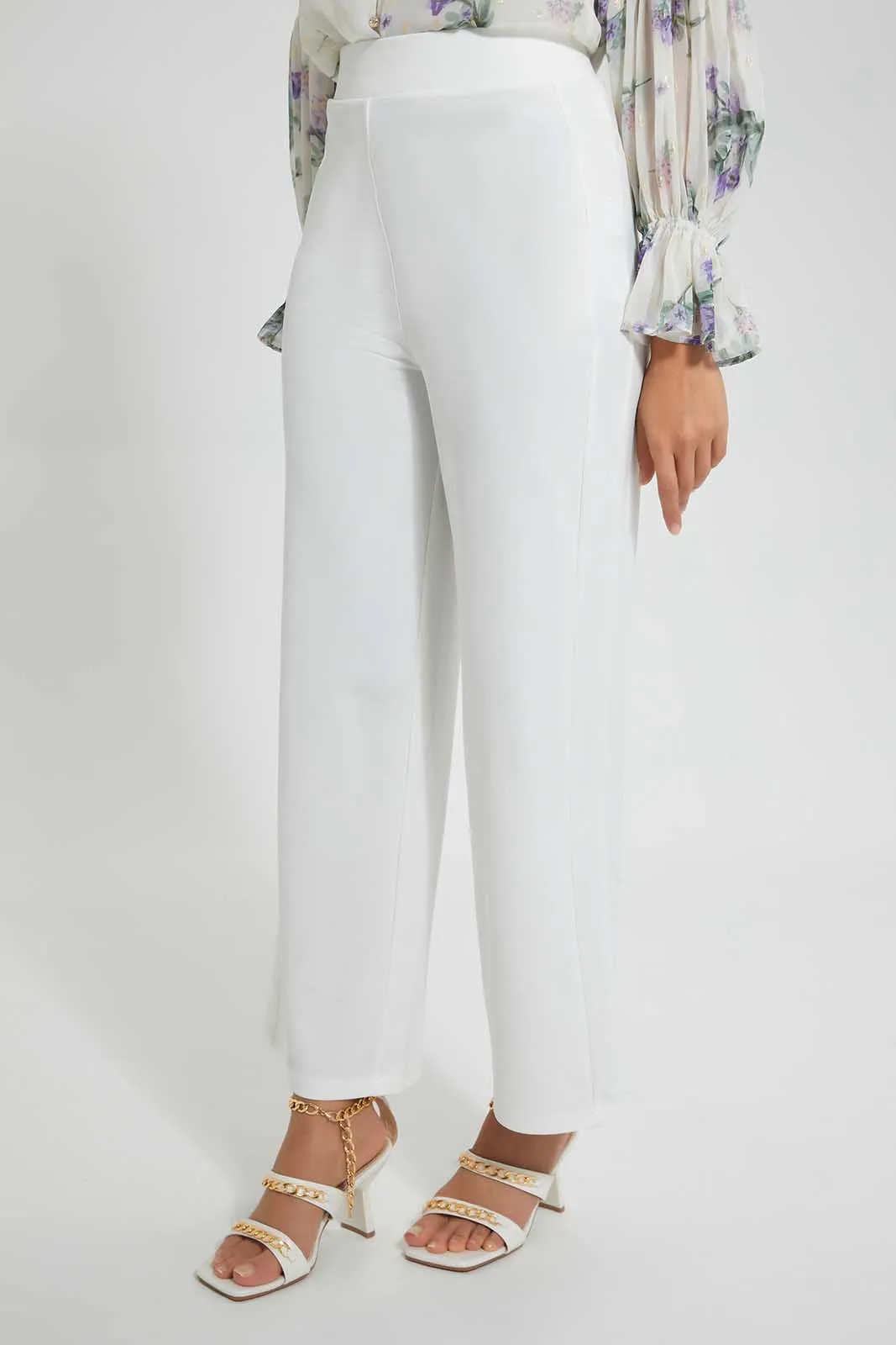 Ivory Wide-Leg Trouser