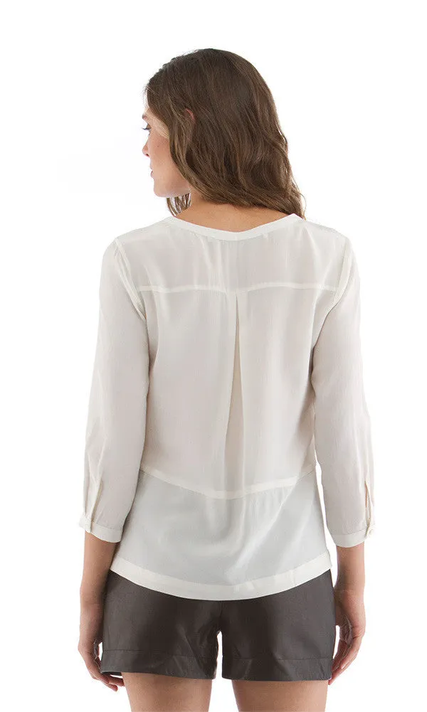 Lace Bib Peplum Blouse