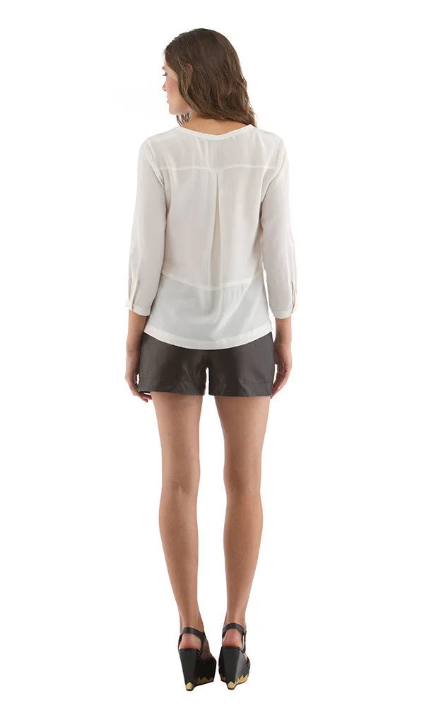 Lace Bib Peplum Blouse