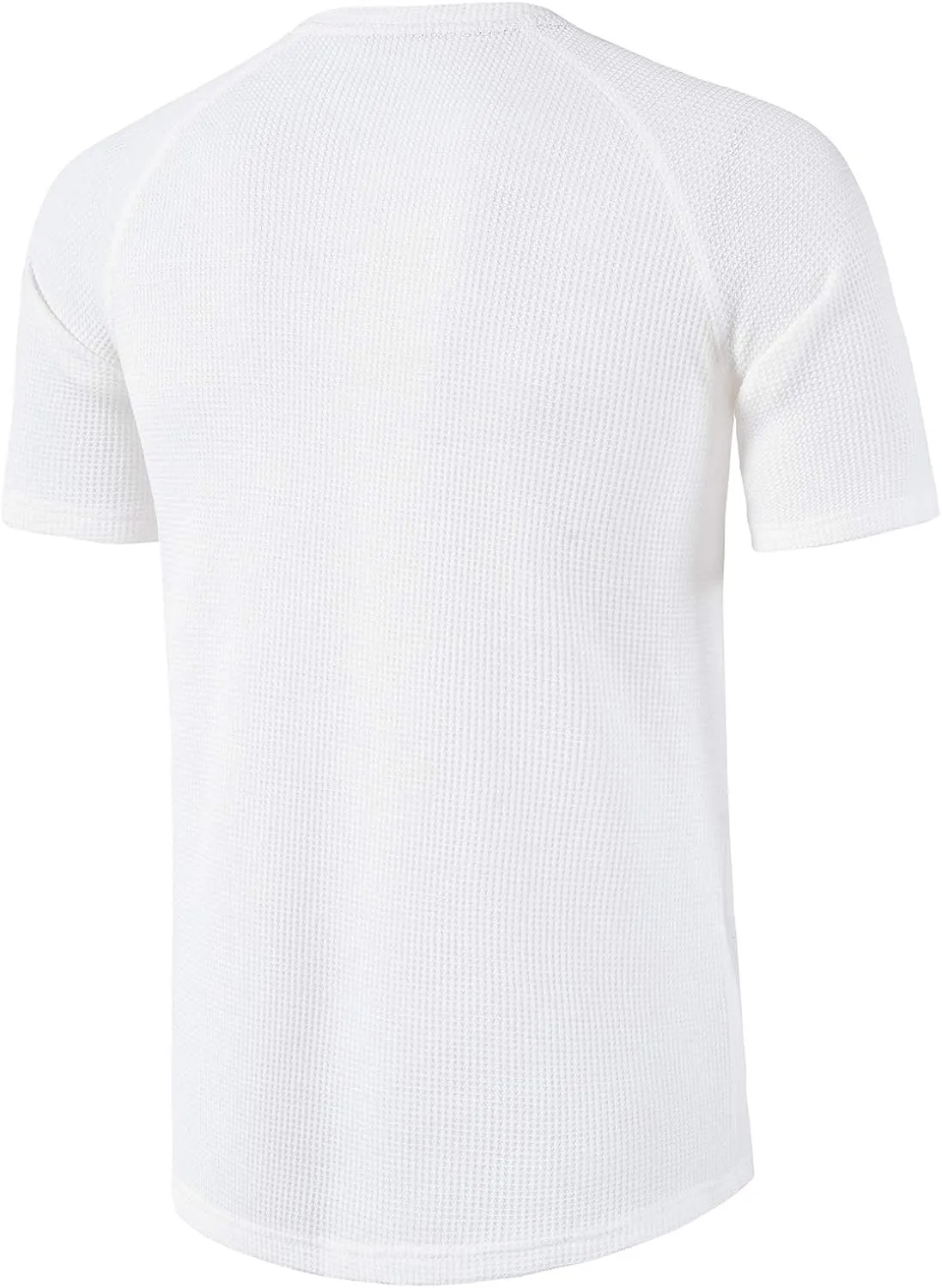 LOCALMODE Men's Casual Crew Neck Long Sleeve T Shirts of Waffle Henley