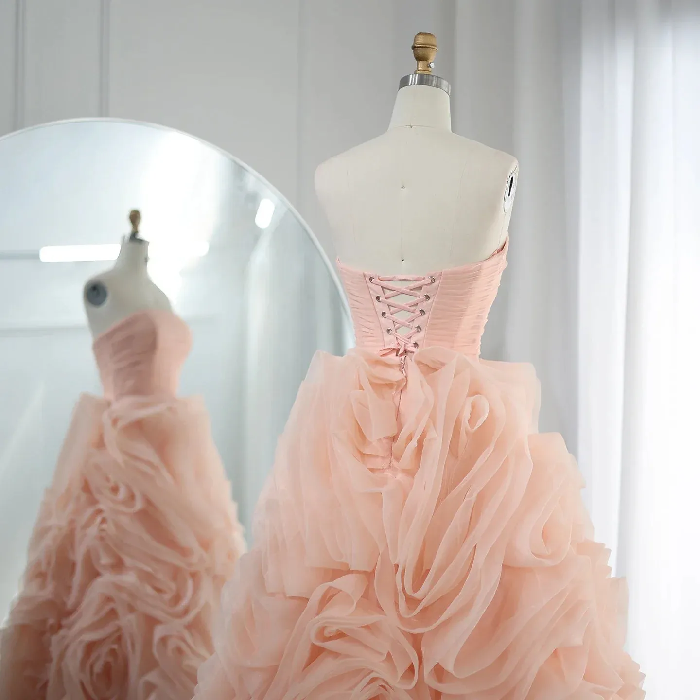 Luxury 3D Rose Flower Purple Strapless Evening Dress SS343