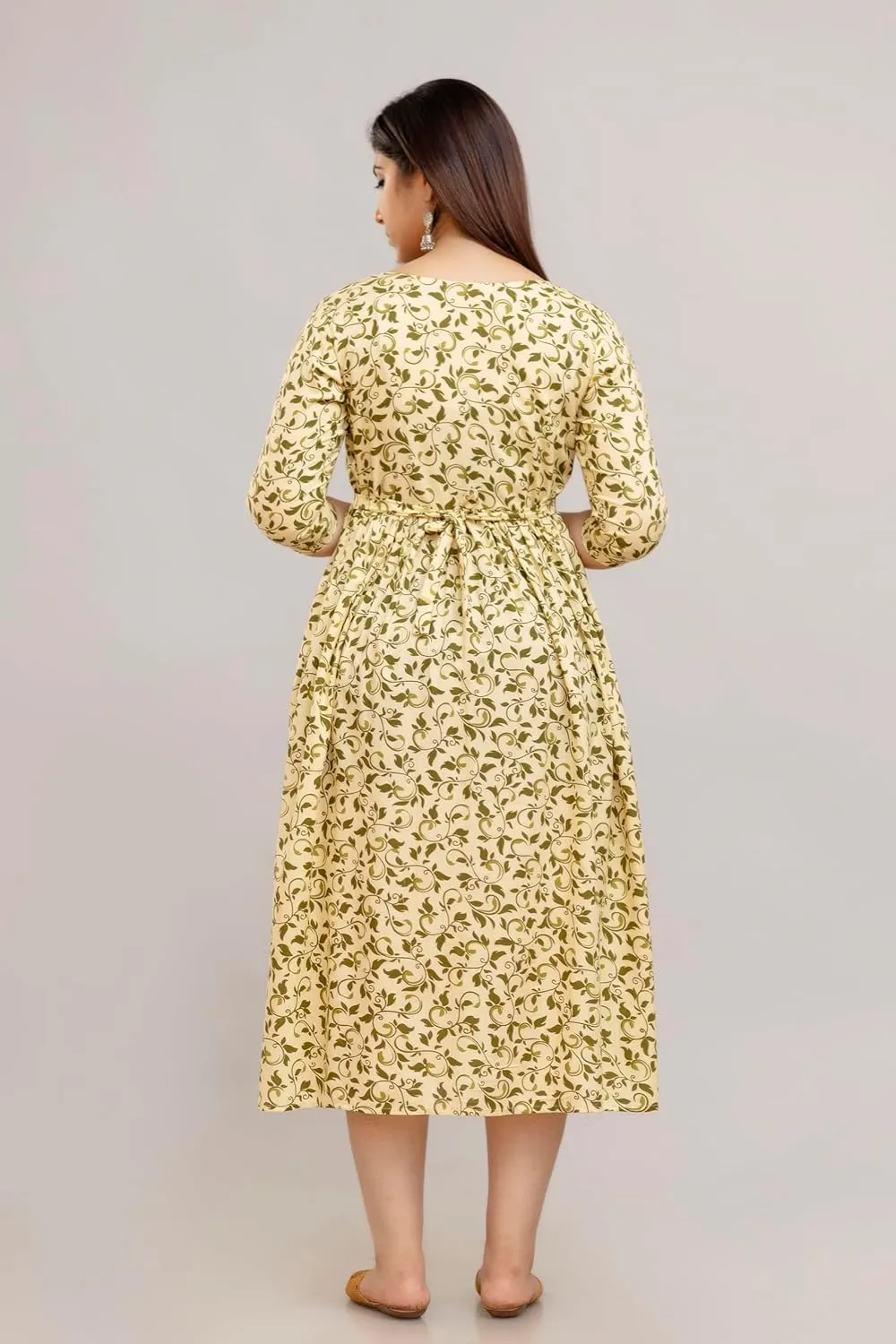 MAGHMAWomen's Maternity Dress Kurti for Pregnancy Women with Breastfeeding Dress with Floral Maternity
