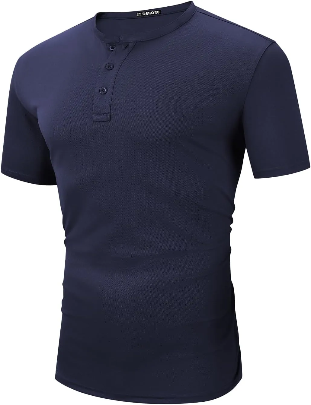 Men Henley Shirts Long Sleeve Polo Shirt Basic Tee Casual T-Shirt Button Collared Lightweight Quick Dry Top