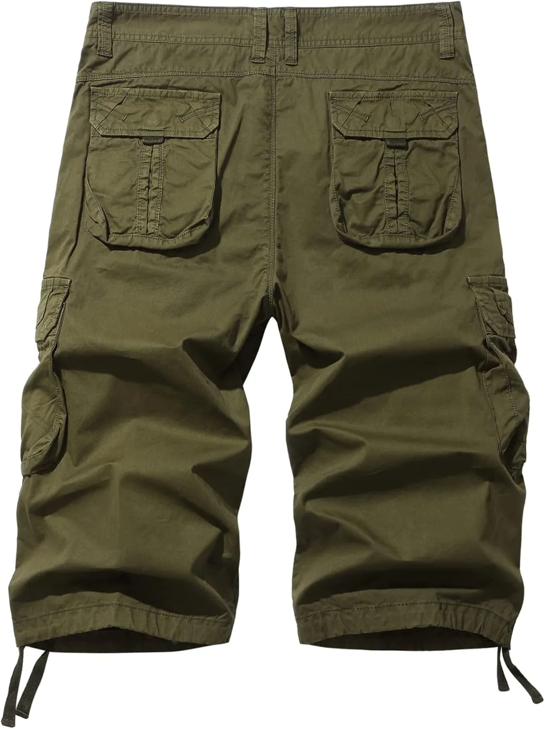 Men's Cargo Shorts 3/4 Cotton Relaxed Fit Below Knee Capri Cargo Pants