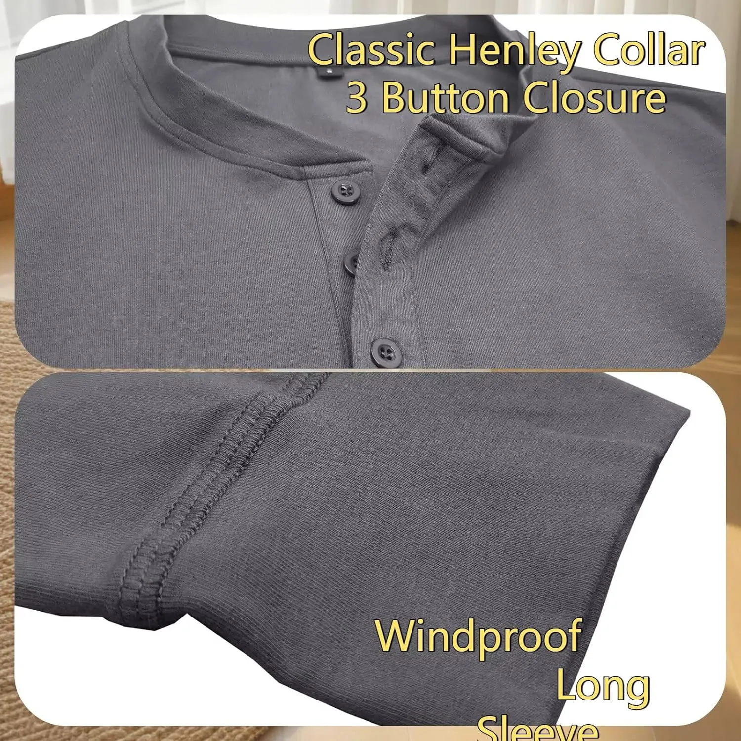 Men's Henley Shirts Casual Long Sleeve Basic Button-Down Slim Fit Lightweight Classic Cotton Pullover Tops 2025