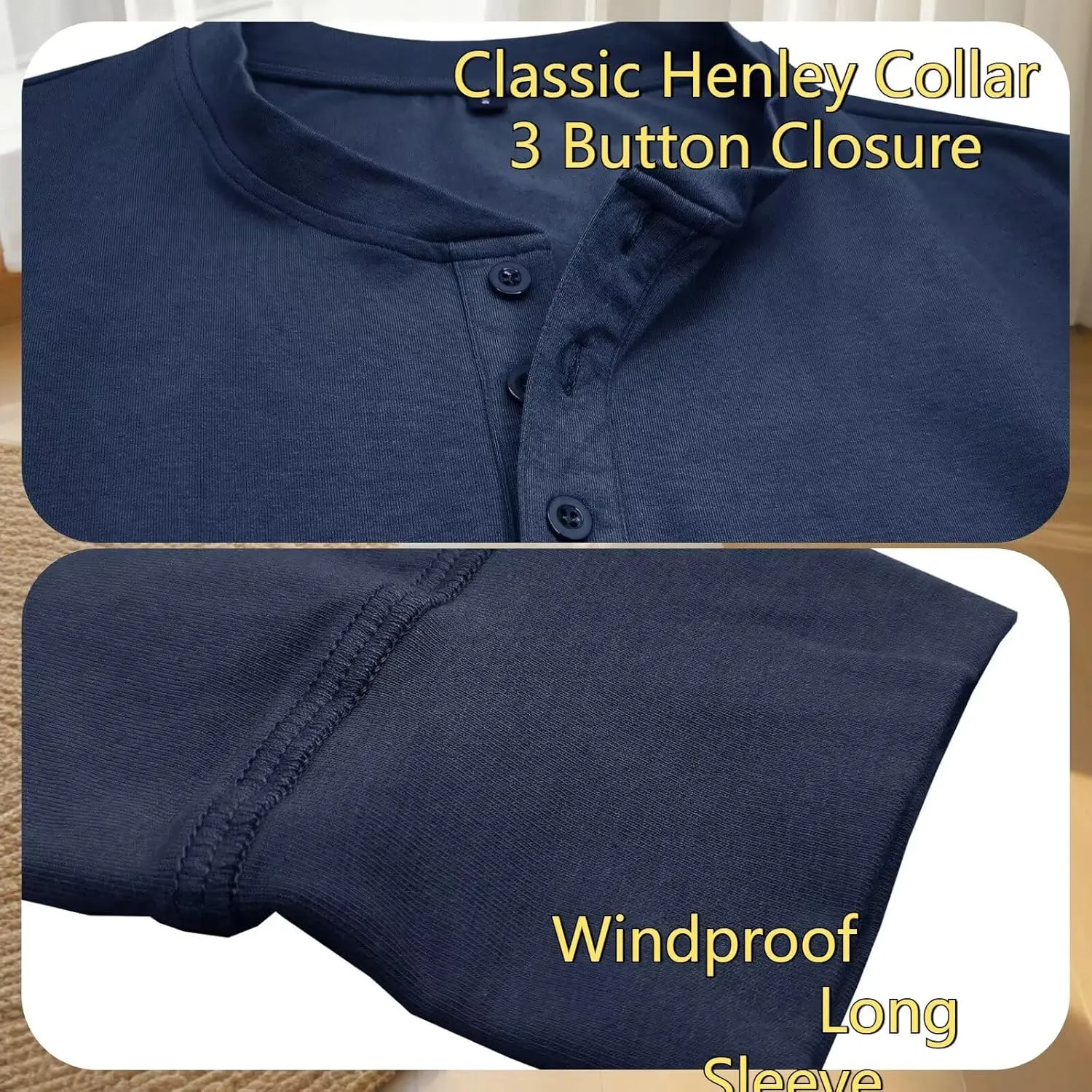 Men's Henley Shirts Casual Long Sleeve Basic Button-Down Slim Fit Lightweight Classic Cotton Pullover Tops 2025