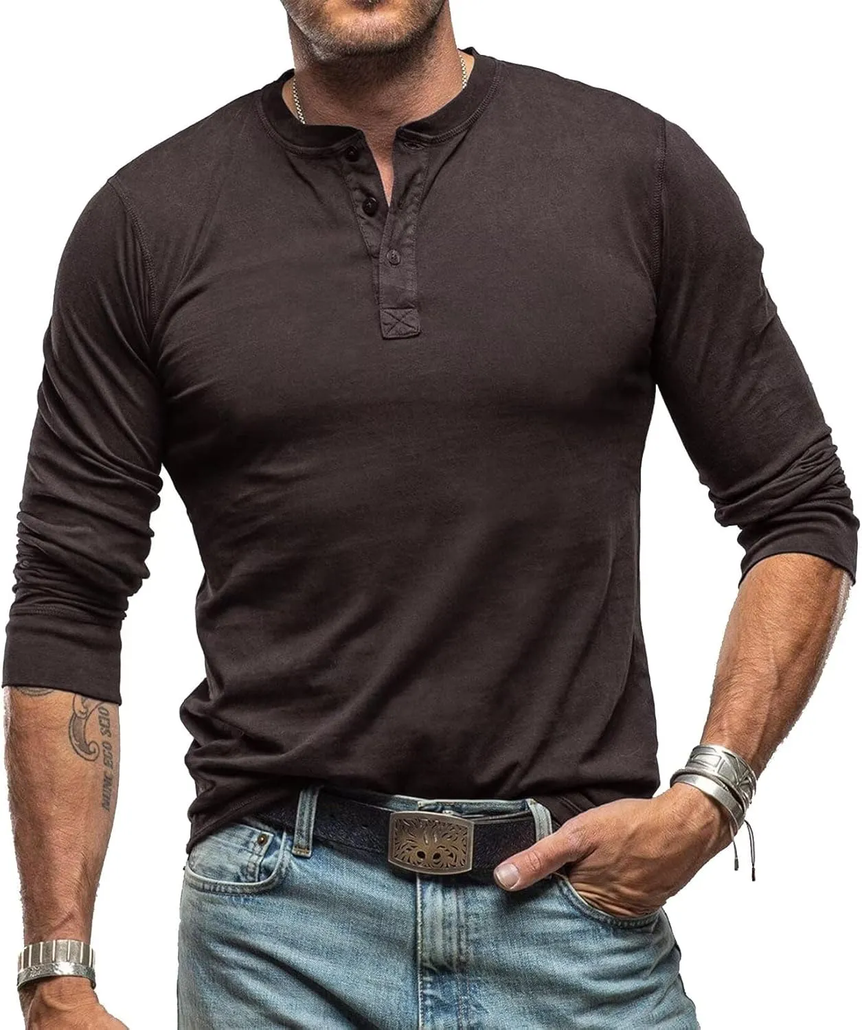 Men's Henley Shirts Casual Long Sleeve Basic Button-Down Slim Fit Lightweight Classic Cotton Pullover Tops 2025