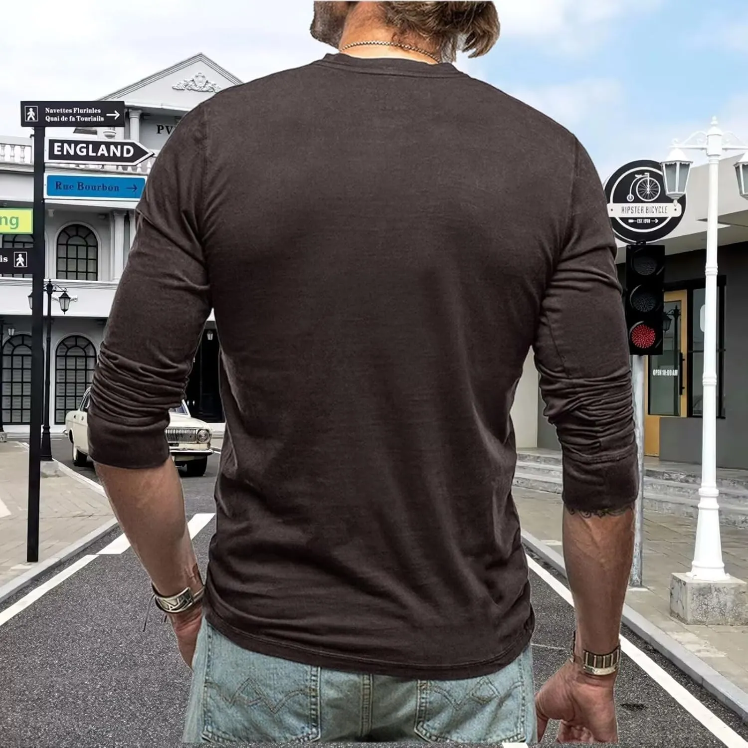 Men's Henley Shirts Casual Long Sleeve Basic Button-Down Slim Fit Lightweight Classic Cotton Pullover Tops 2025