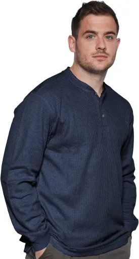 Men's Long Sleeve Performance Thermal 3 Button Henley Shirt