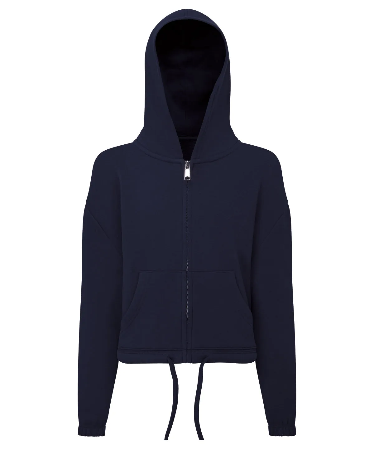 Navy - Kids TriDri¨ recycled cropped oversize full-zip hoodie