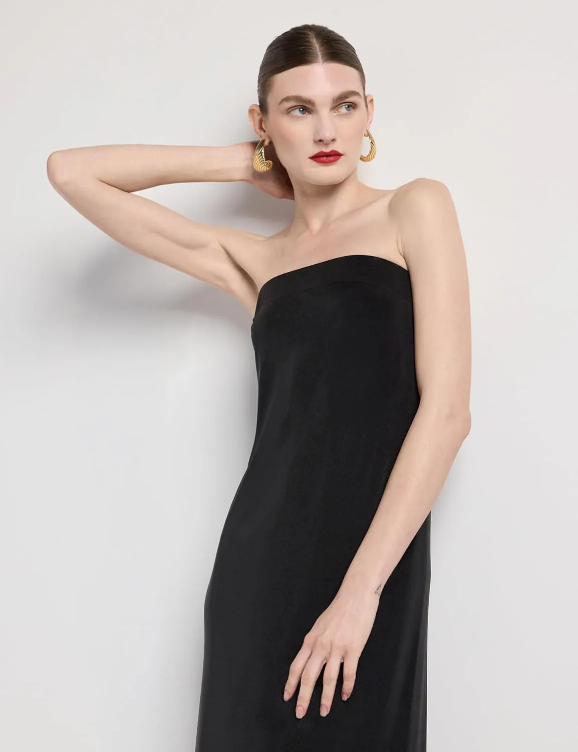 Norma Kamali Women's Strapless Tailored Side Slit Gown