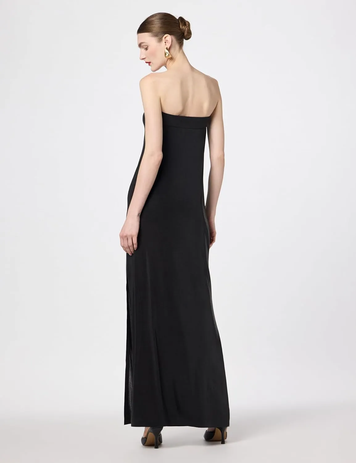 Norma Kamali Women's Strapless Tailored Side Slit Gown