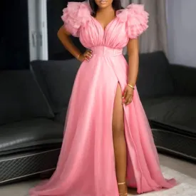 Pleated Layered Ruffled Dress