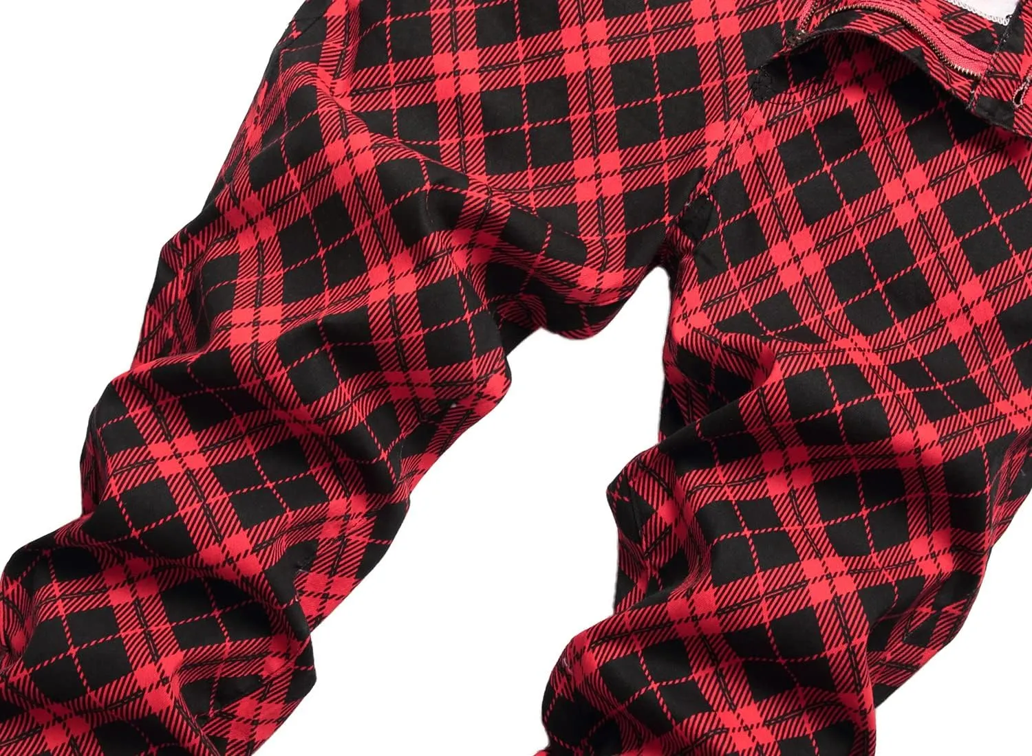 RANMCC Plaid Pants for Men Skinny Flat-Front Stretch Slim Casual Business Dress Pants