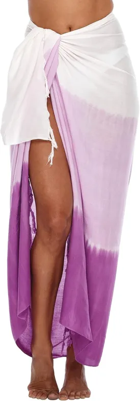 SHU-SHI Sarong Wraps For Women Beach Cover Up Skirt Swimsuit Wrap Pareo Coverups Ombre Tie Dye